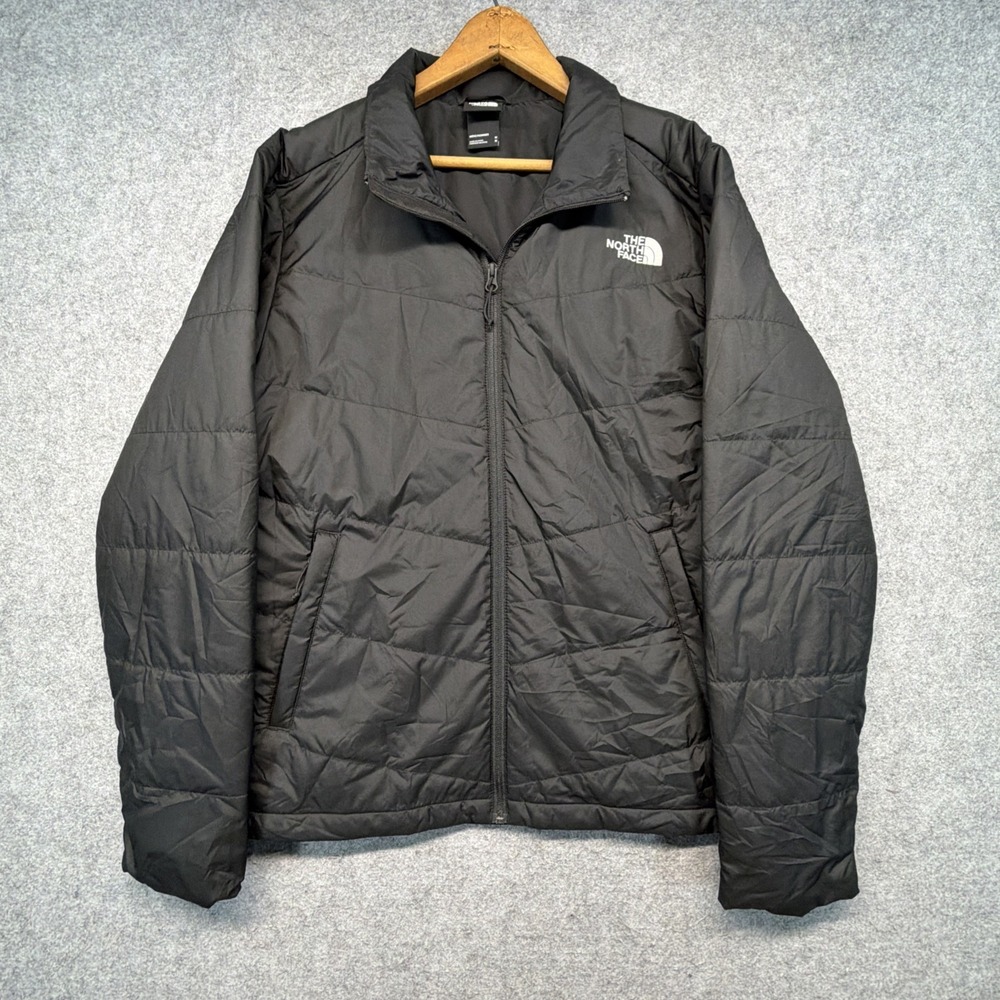 The North Face Jacket Mens Medium Black Puffer Logo Outdoors Full Zip